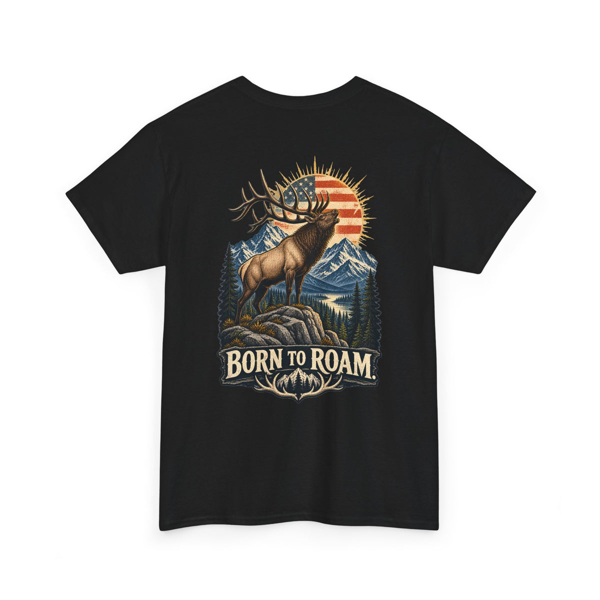 Born to Roam Elk T‑Shirt — Outdoorsman Graphic Tee